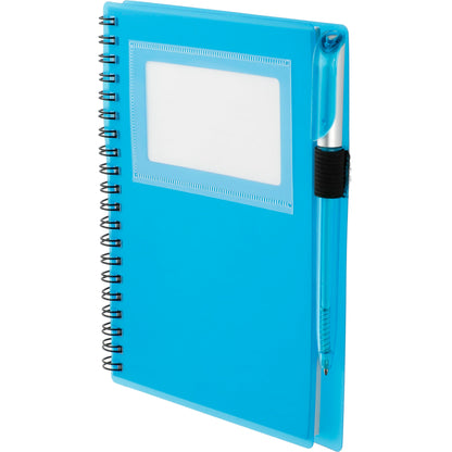 Translucent Blue (TBL) 5.5" x 7" FSC® Mix Star Spiral Notebook with Pen plain