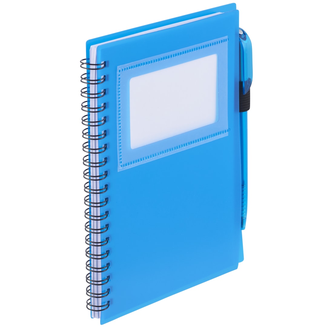 Translucent Blue (TBL) 5.5" x 7" FSC® Mix Star Spiral Notebook with Pen plain