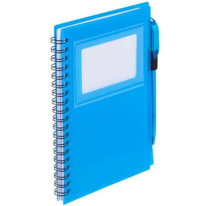 Translucent Blue (TBL) 5.5" x 7" FSC® Mix Star Spiral Notebook with Pen plain