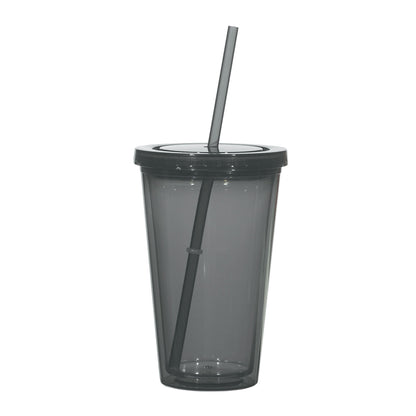 TRANSLUCENT CHARCOAL 16 oz. Double Wall Tumbler plain grouped