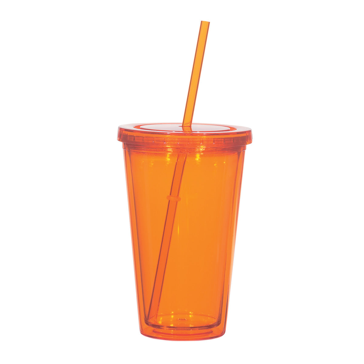 TRANSLUCENT ORANGE 16 oz. Double Wall Tumbler plain grouped