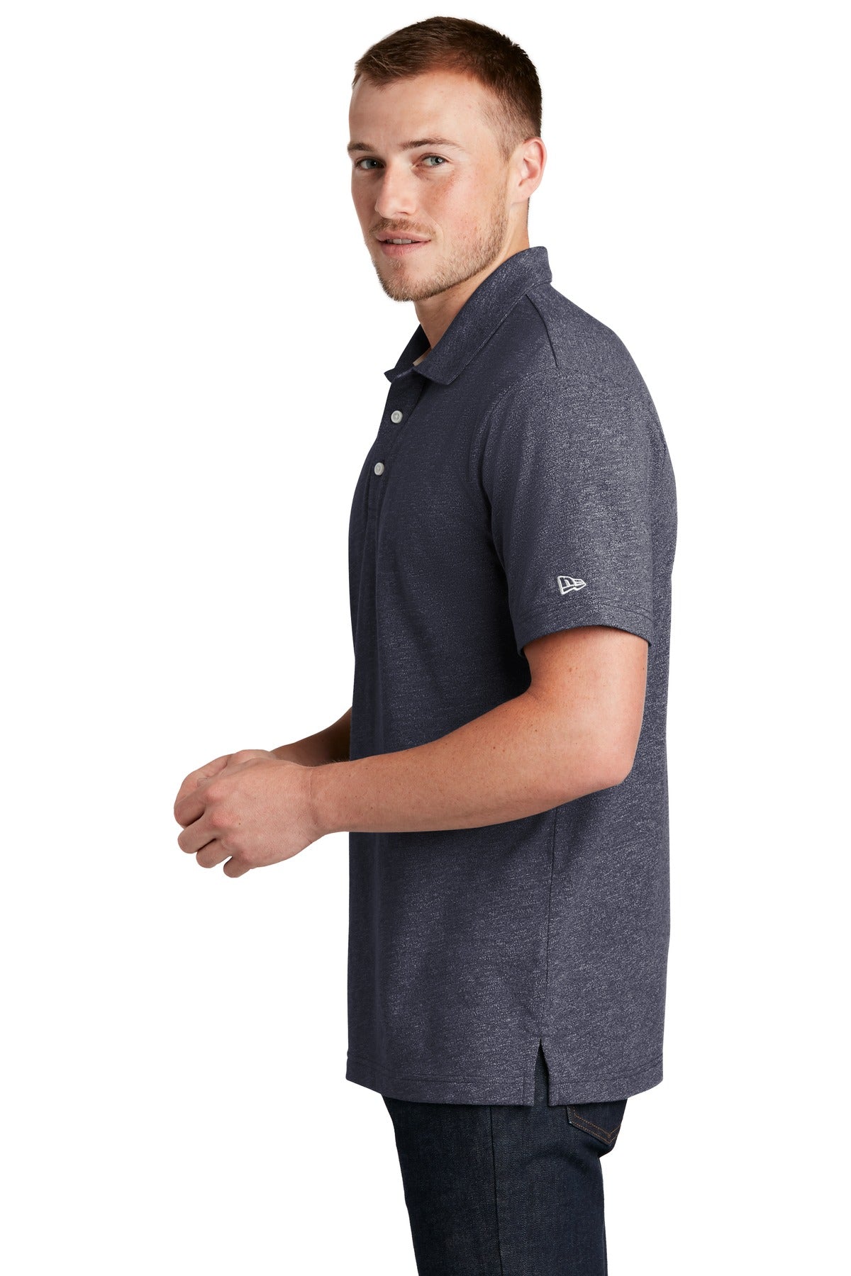 True Navy Twst New Era Slub Twist Polo NEA301