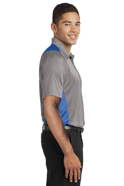 Vnt He/Car Blu Sport-Tek Heather Colorblock Contender Polo. ST665