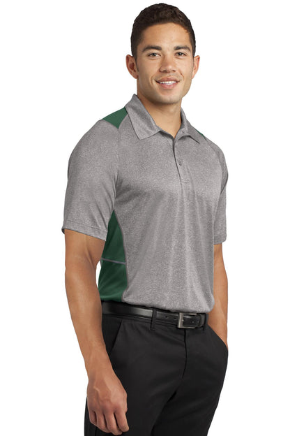 Vnt He/For Grn Sport-Tek Heather Colorblock Contender Polo. ST665