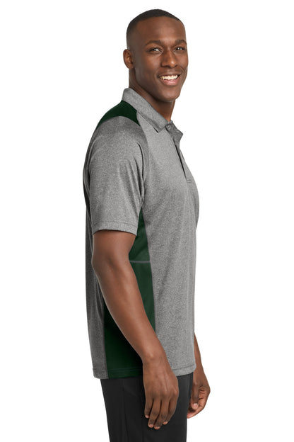 Vnt He/For Grn Sport-Tek Heather Colorblock Contender Polo. ST665