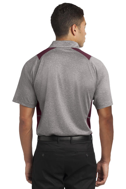 Vnt He/Maroon Sport-Tek Heather Colorblock Contender Polo. ST665