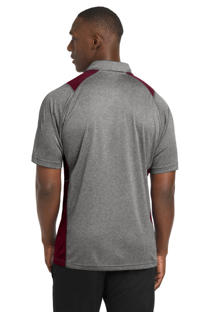 Vnt He/Maroon Sport-Tek Heather Colorblock Contender Polo. ST665