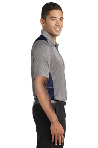 Vnt He/Tr Navy Sport-Tek Heather Colorblock Contender Polo. ST665