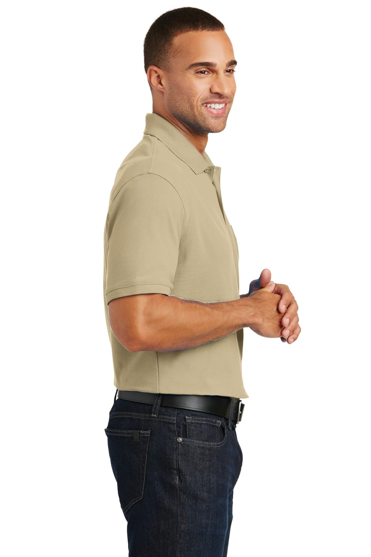 Wheat Port Authority Core Classic Pique Pocket Polo. K100P