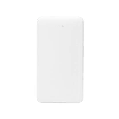 WHITE 10,000 mAh Power Bank With Integrated Cables plain grouped