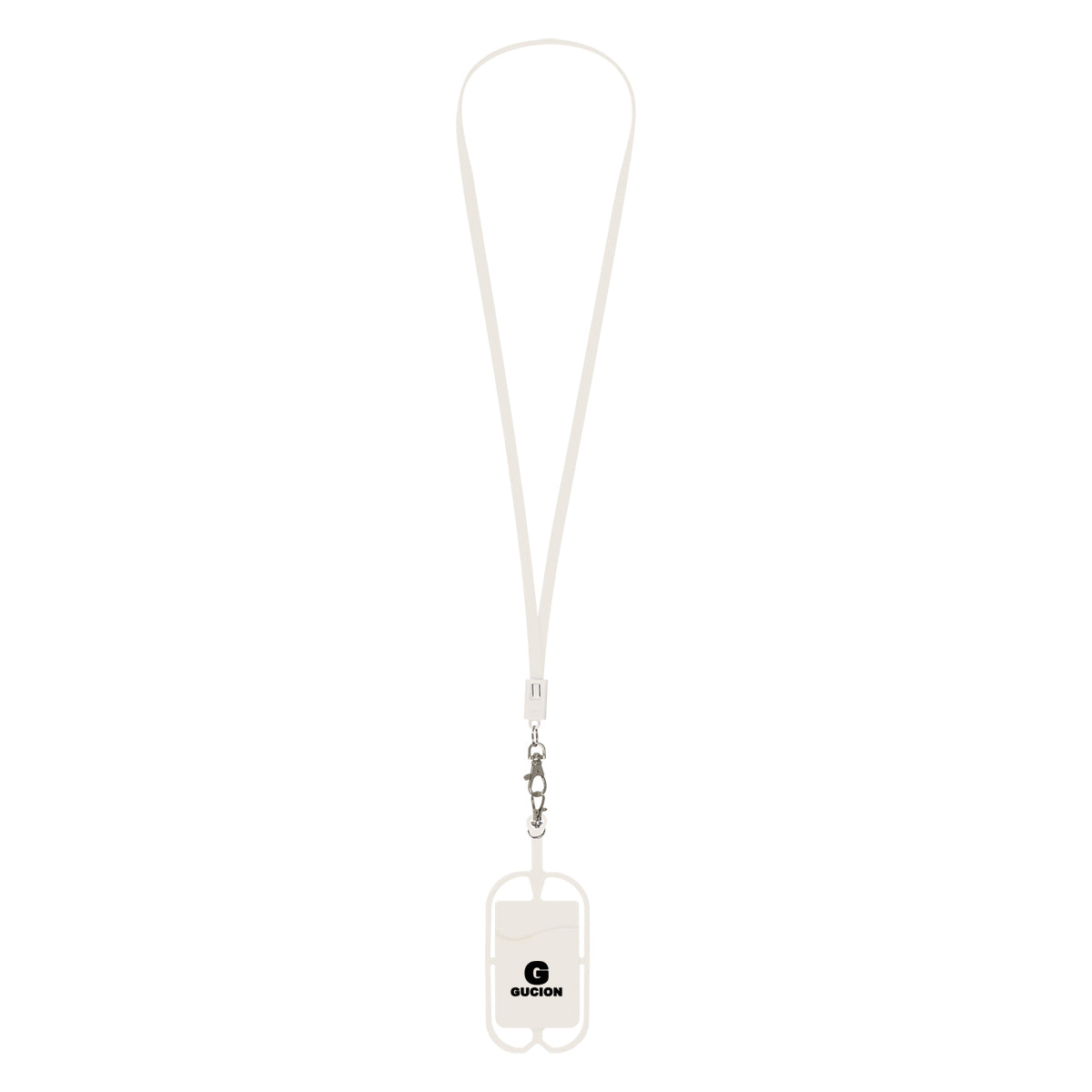 WHITE 2-In-1 Charging Cable Lanyard With Phone Holder & Wallet  grouped