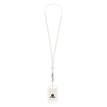 WHITE 2-In-1 Charging Cable Lanyard With Phone Holder & Wallet  grouped