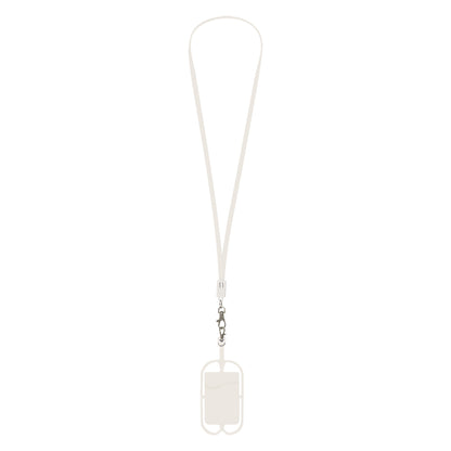 WHITE 2-In-1 Charging Cable Lanyard With Phone Holder & Wallet plain grouped