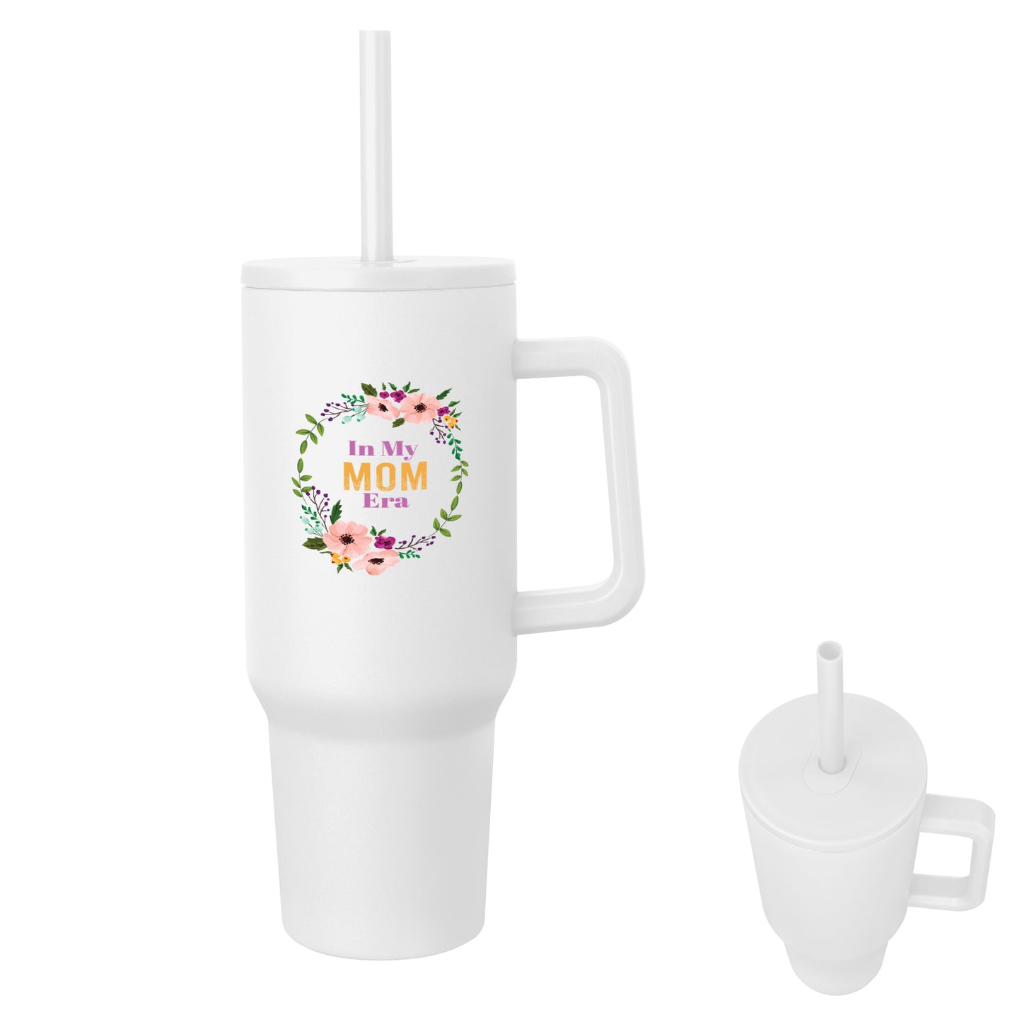 WHITE 40 Oz. Full Color Jackson Intrepid Stainless Steel Tumbler plain grouped
