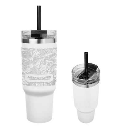 WHITE 40 OZ. FULL LASER NAOMI INTREPID STAINLESS STEEL TUMBLER  grouped