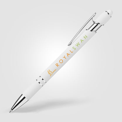 White (Barrel) Ellipse Softy Brights Gel Pen w/Stylus