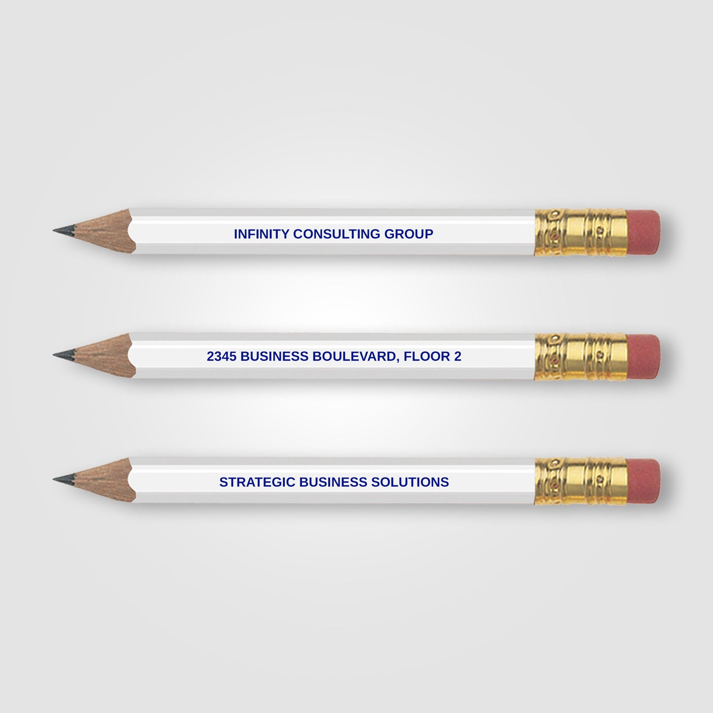 White (Barrel) Golf Pencil (Hex with eraser)