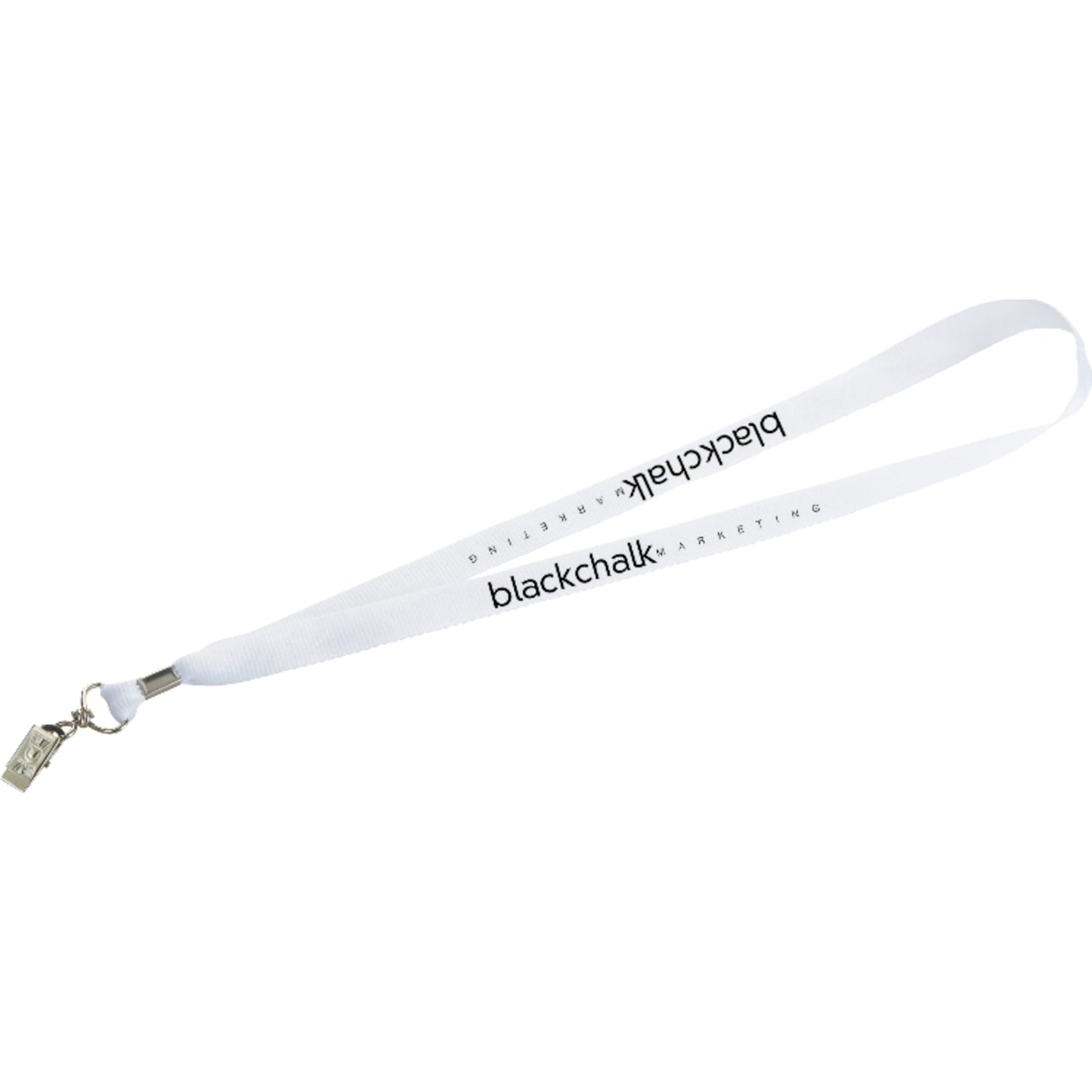 White Lanyard with Bulldog Clip