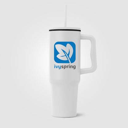 White (Lid) Polar - 40 oz. Stainless Steel Tumbler with Plastic Liner and Straw