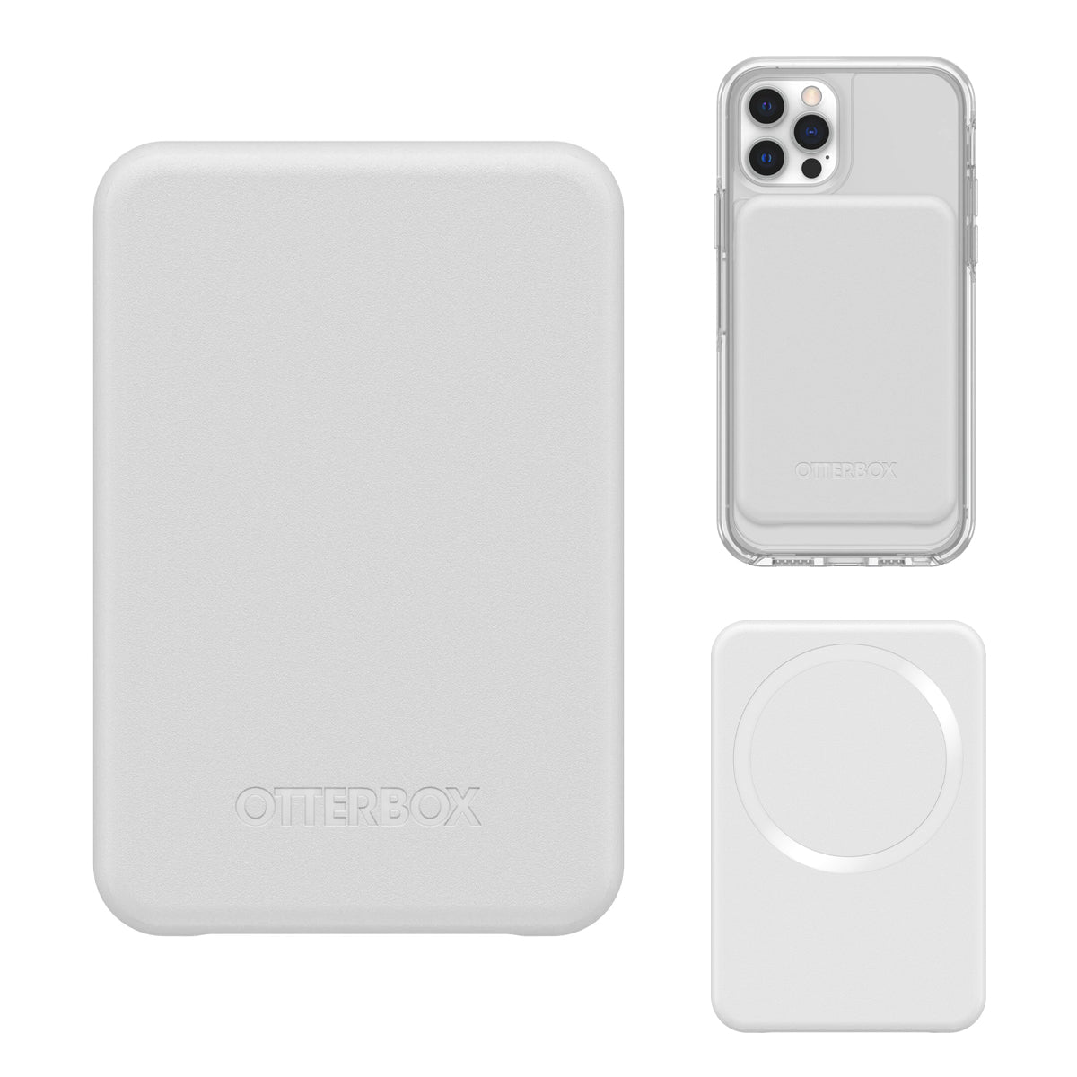 WHITE OtterBox 3000 MAH Wireless Power Bank For Magsafe plain grouped