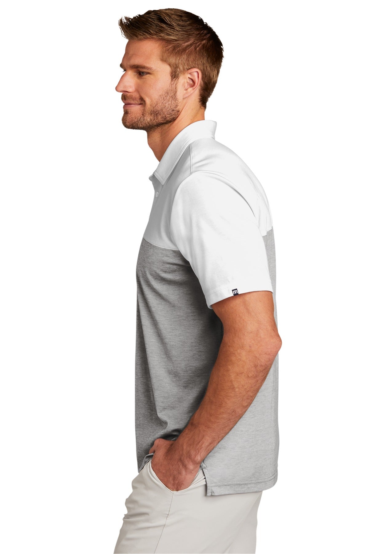 W/QuiShaGH TravisMathew Oceanside Blocked Polo. TM1MU414